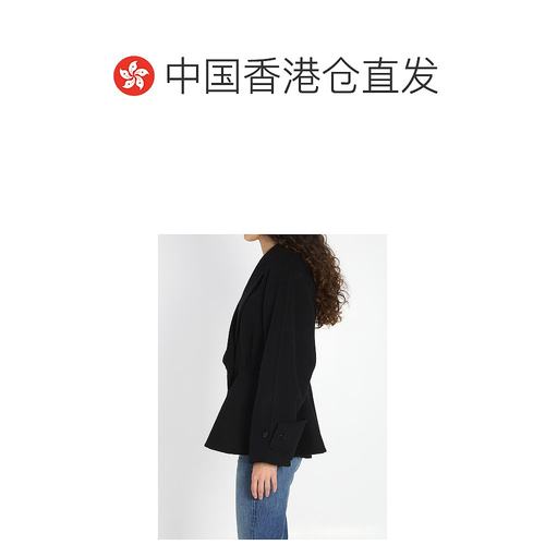 香港直邮CHLOÉ 女士大衣 CH25WMA70071001 AW2025 黑色 Short coa - 图1