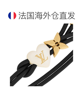 自营欧洲直邮LV路易威登 Bloom女士红色皮革老花花朵图案手链手镯