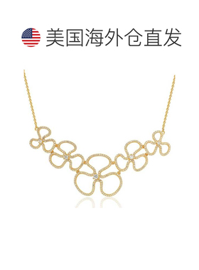 自营Suzy Levian 金色纯银立方氧化锆花卉细项链 - 黄色 美国奥莱