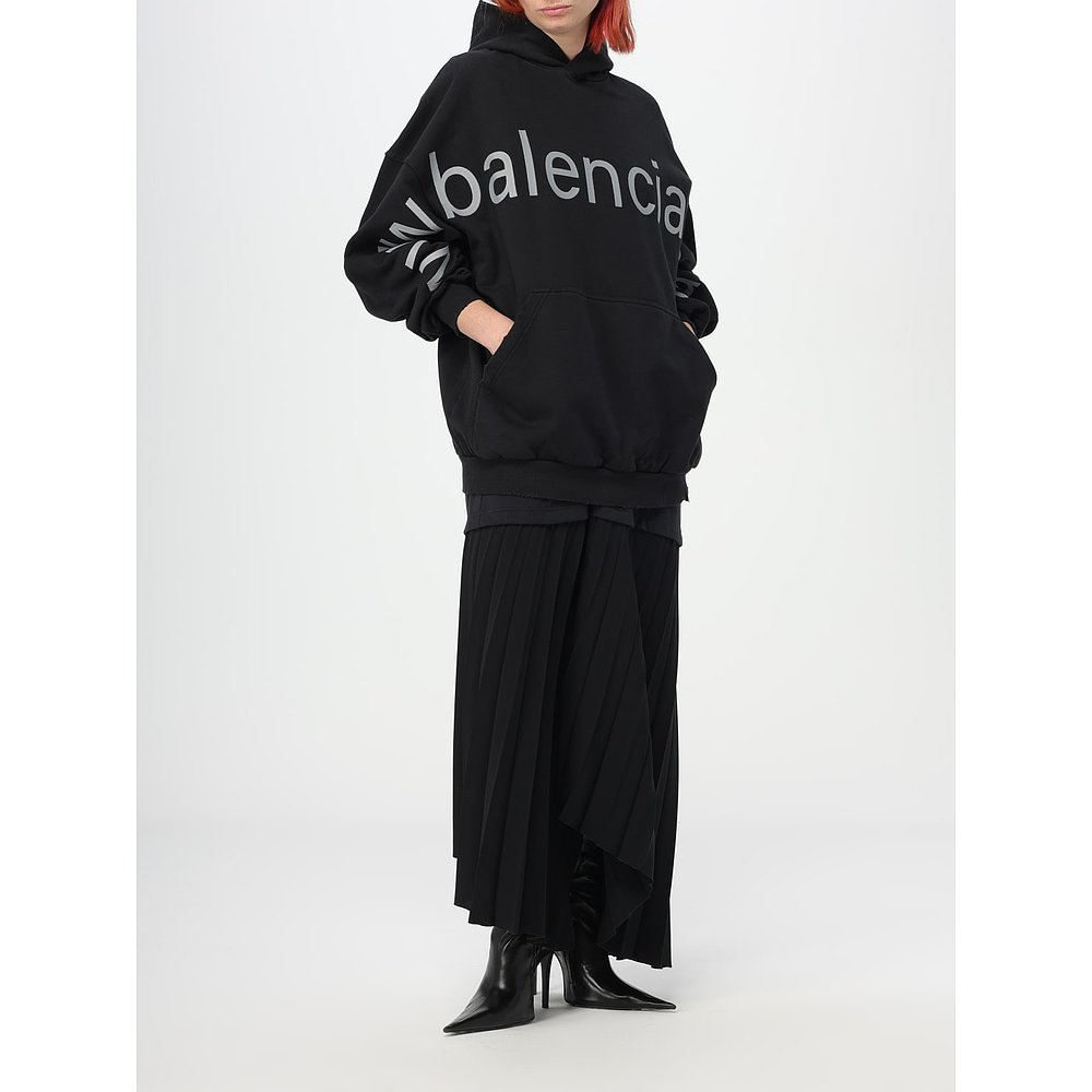 Balenciaga 巴黎世家 女士 棉质长款刺绣徽标卫衣 739024TOVN9 - 图0