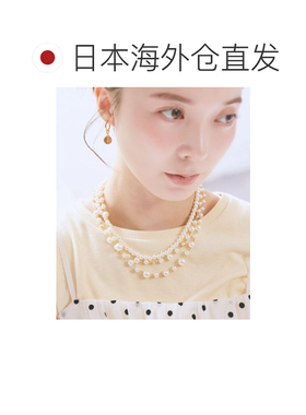 日本直邮earth music&ecology 女士 三连珍珠项链 01001451300