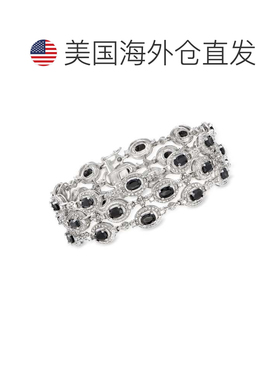自营Ross-Simons 925 纯银镶钻蓝宝石手链 - 8 英寸 美国奥莱直发