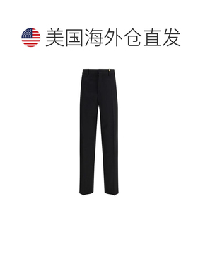 自营Versace Fleece Wool Dress Men's Pants - black 美国奥莱直