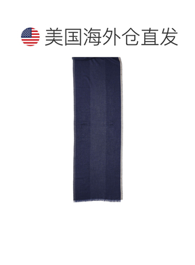 自营brunello cucinelli蓝色长款渐变羊毛和羊绒围巾-黑 美国奥