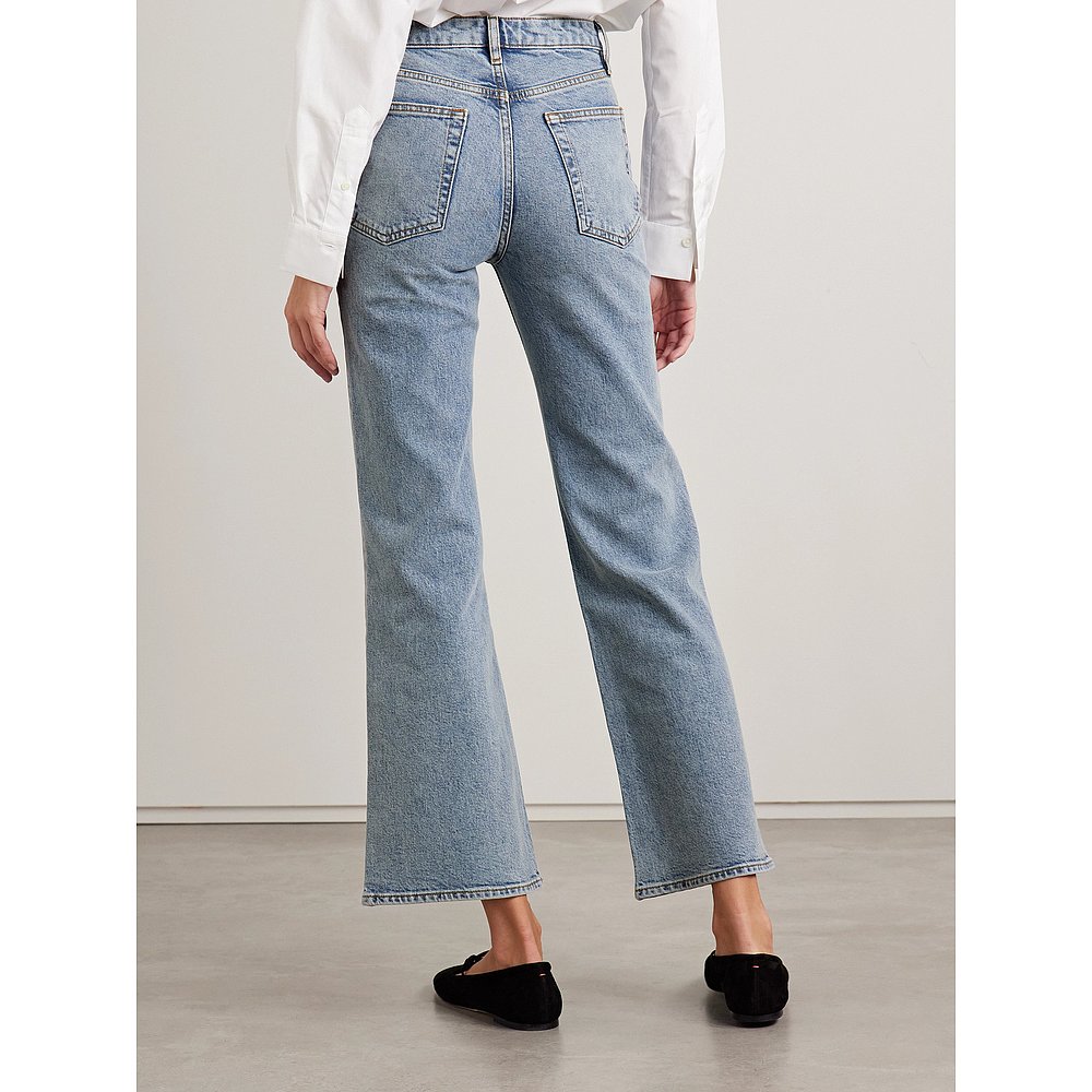 1h可退 潮奢 Frame Denim 女士 Pixie 箭号短款高腰小喇叭牛仔裤 - 图2