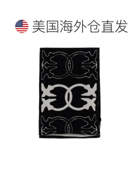 自营pinko多色瑞典互锁图案围巾-黑色 美国奥莱直发