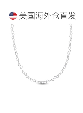 自营925 纯银 Mimi & Max 3 毫米心形链项链 - 18 英寸 - 白色 美