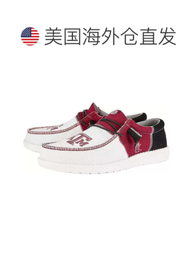 自营Men's Hey Dude Wally Tri Texas White Maroon Slip-On Comf