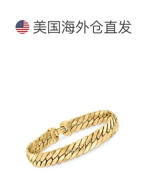 自营 Ross-Simons 意大利 14kt 黄金古巴链手链 - 7 英寸 美国奥