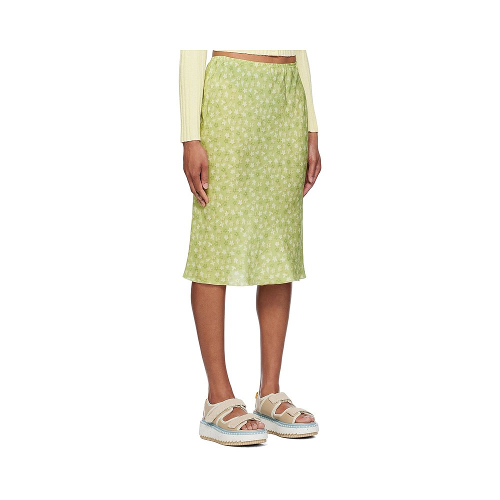 香港直邮潮奢 MAISON KITSUNE 女士 绿色 Bias 半身裙 MW01511WF4 - 图0