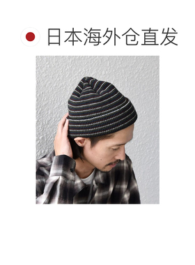 日本直邮SHIPS any 男装 多彩条纹针织帽拼皮标设【付后1h可退】