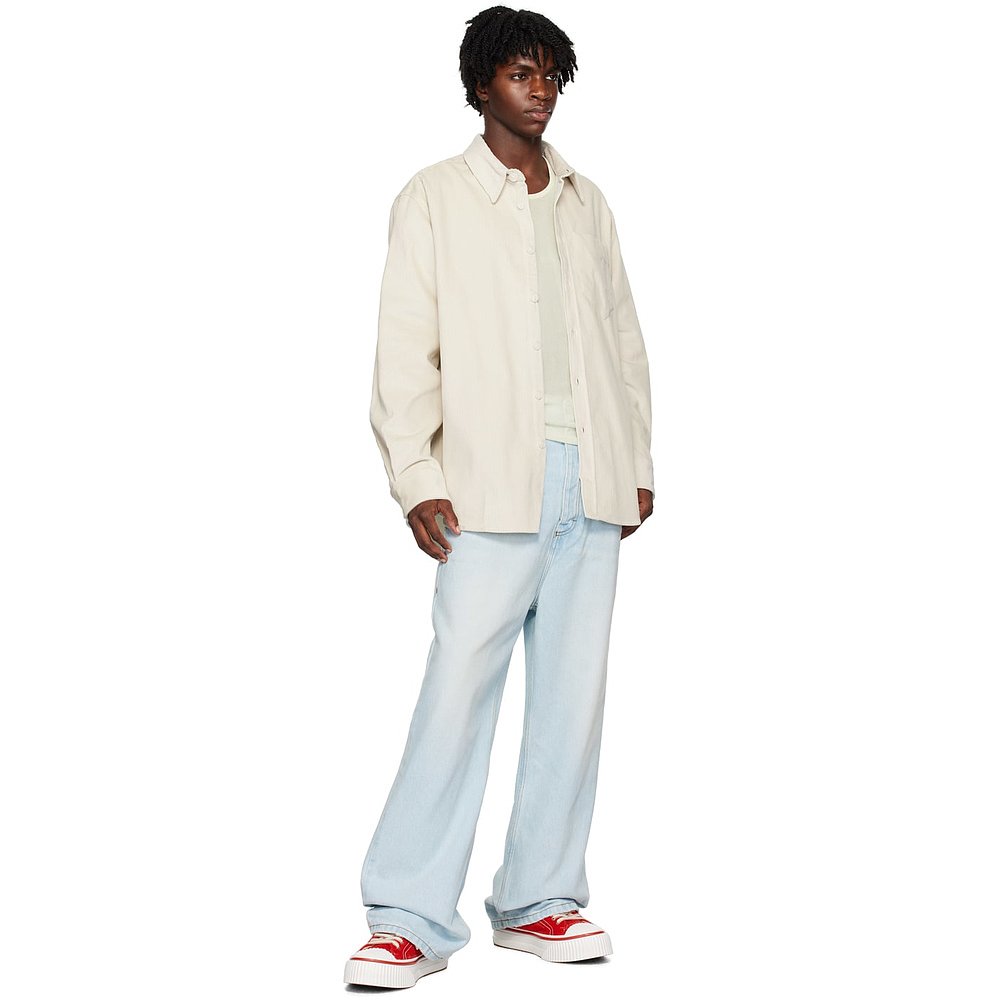 香港直邮Ami Paris 男士 蓝色 Baggy Fit 牛仔裤 UTR102DE0017 - 图2