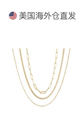 自营adorniaTarnish Resistant 18k Gold Plated Set of 3-Chain