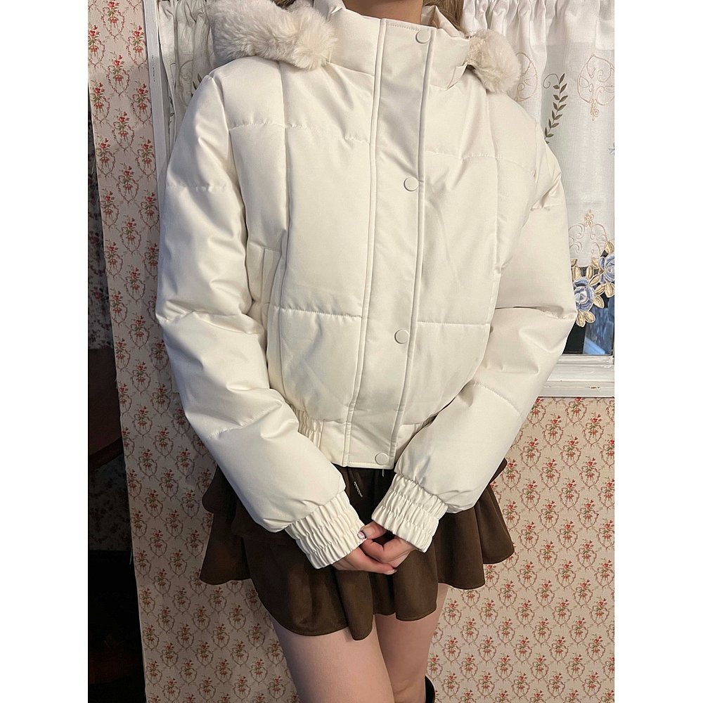 1h可退 日本直邮PHILLY 女装 2way 可拆卸毛领中棉外套 宽松保暖 - 图2