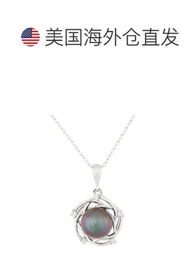 自营 splendid pearls14k 白金钻石大溪地珍珠吊坠 - 黑色 美国奥