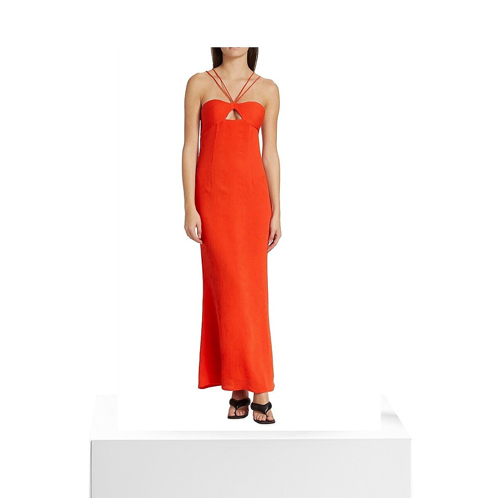 staudGianna Front Keyhole Maxi Dress In Papaya- papaya【美-图3