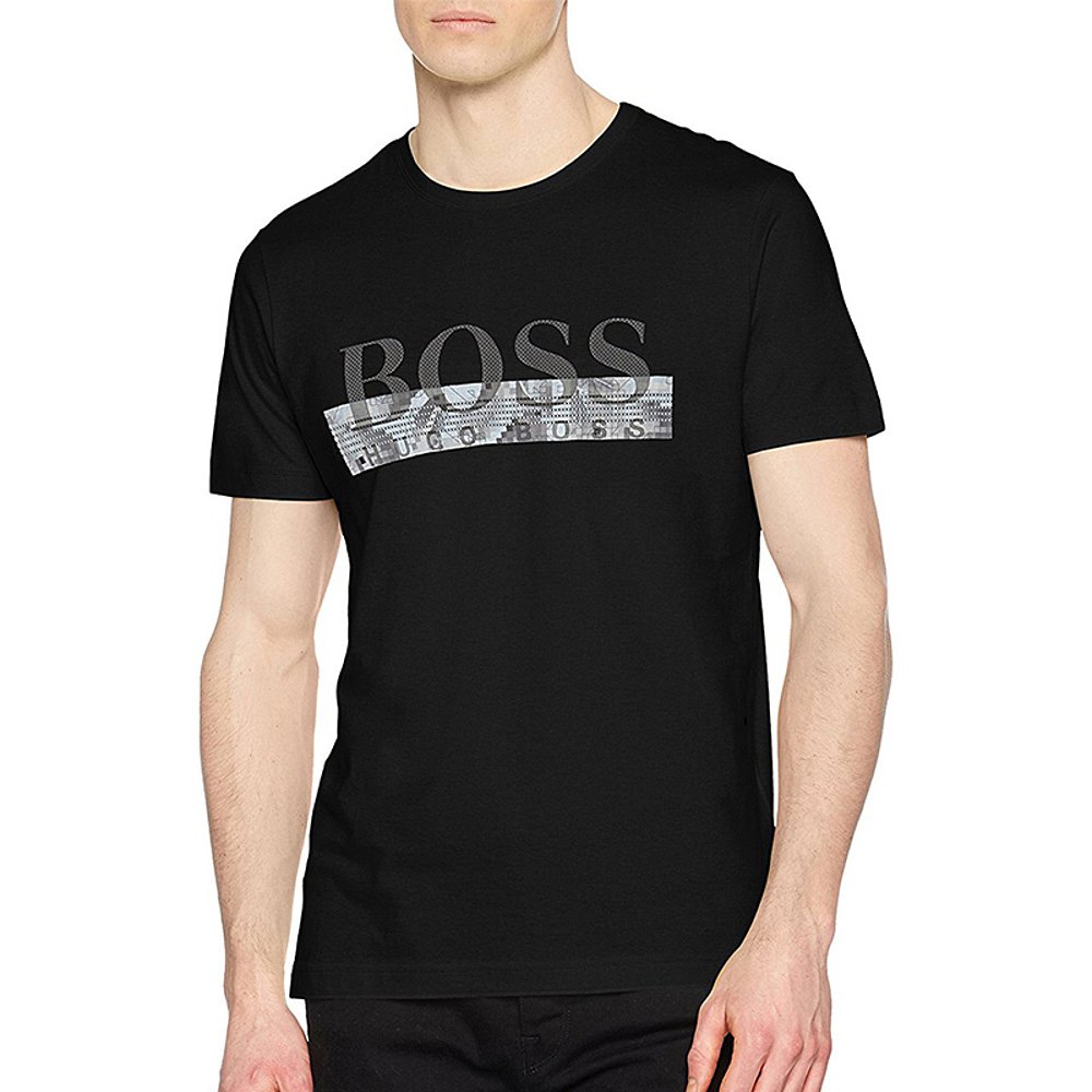 HUGO BOSS 男士黑色圆领T恤 TEE6-50383413-001 - 图0