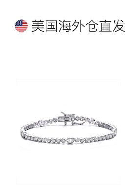 自营 GENEVIVE 纯银方晶锆石表圈套装网球手链 美国奥莱直发