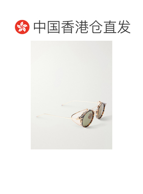 香港直邮Thom Browne 汤姆 布朗 男士 圆框镀金钛合金龟甲色醋纤