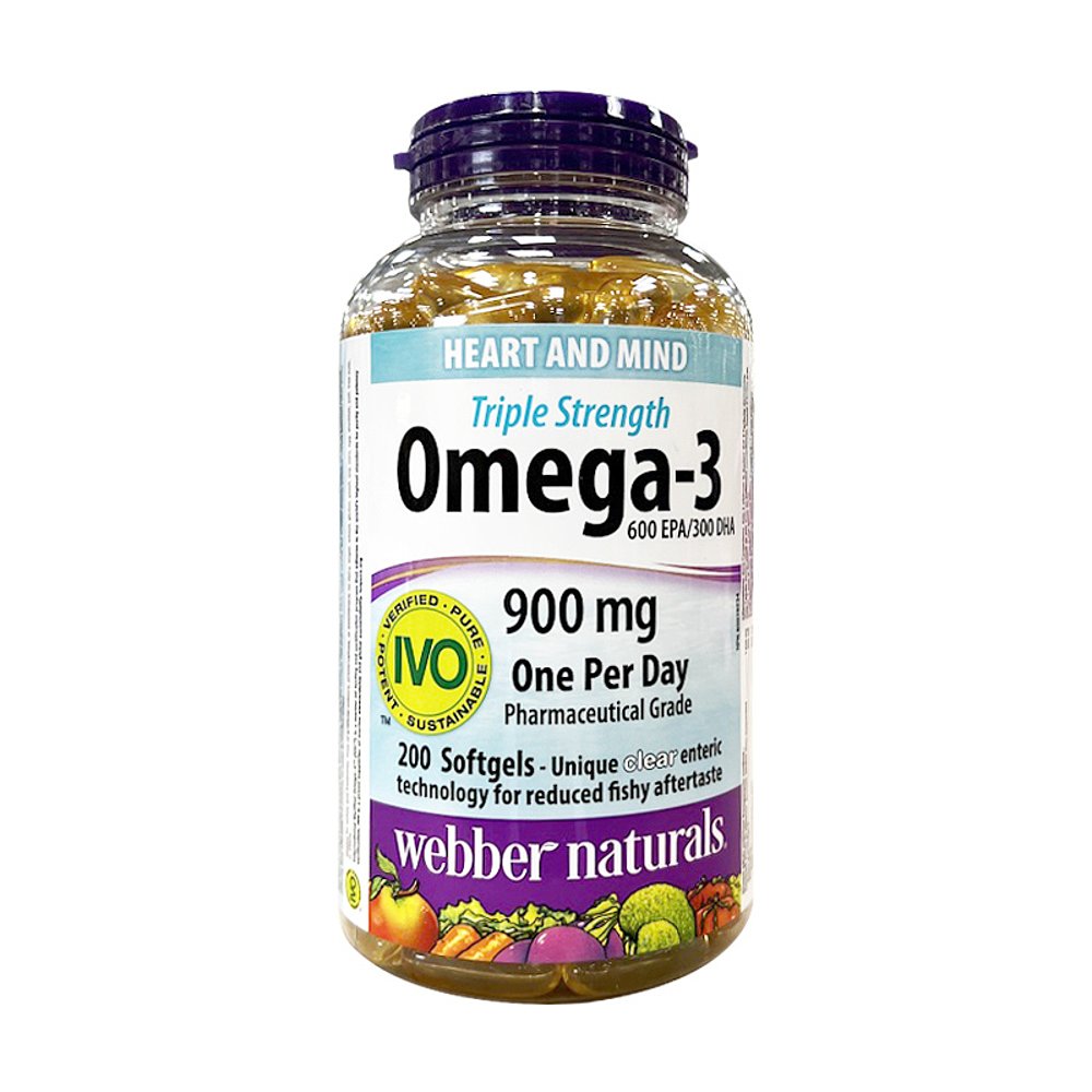 加拿大直邮 Webber 深海鱼油胶囊Omega-3高浓度900mg3倍浓缩200粒