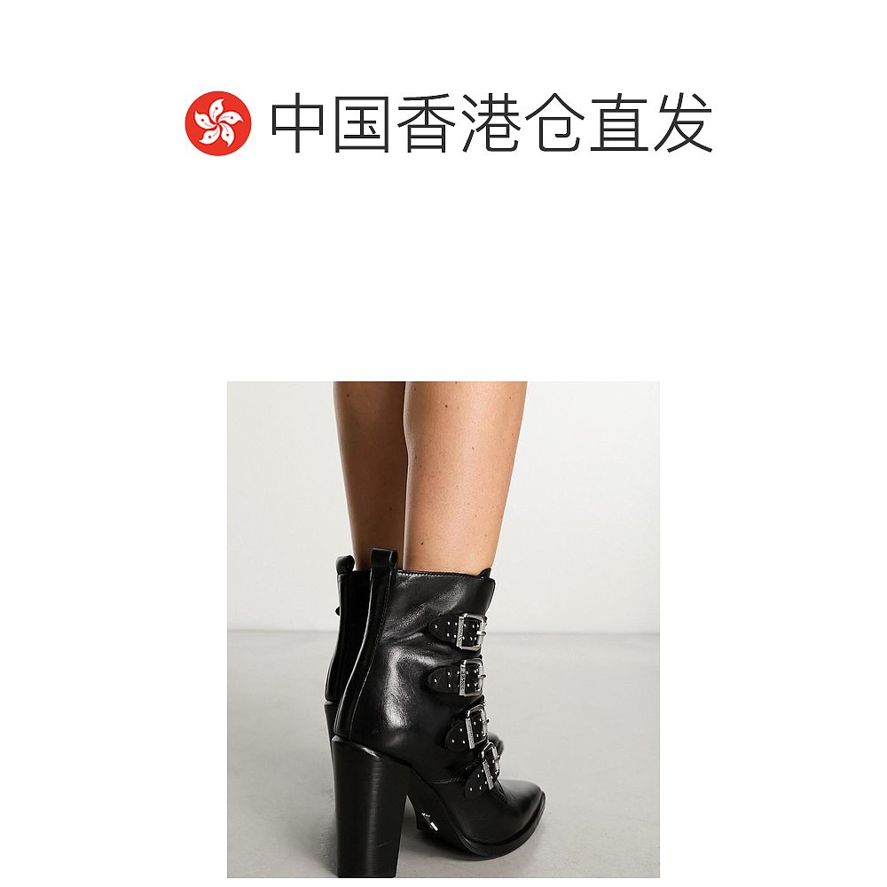 香港直邮潮奢 Bronx 女士 New Americana mid 高跟脚踝靴(buckles - 图1