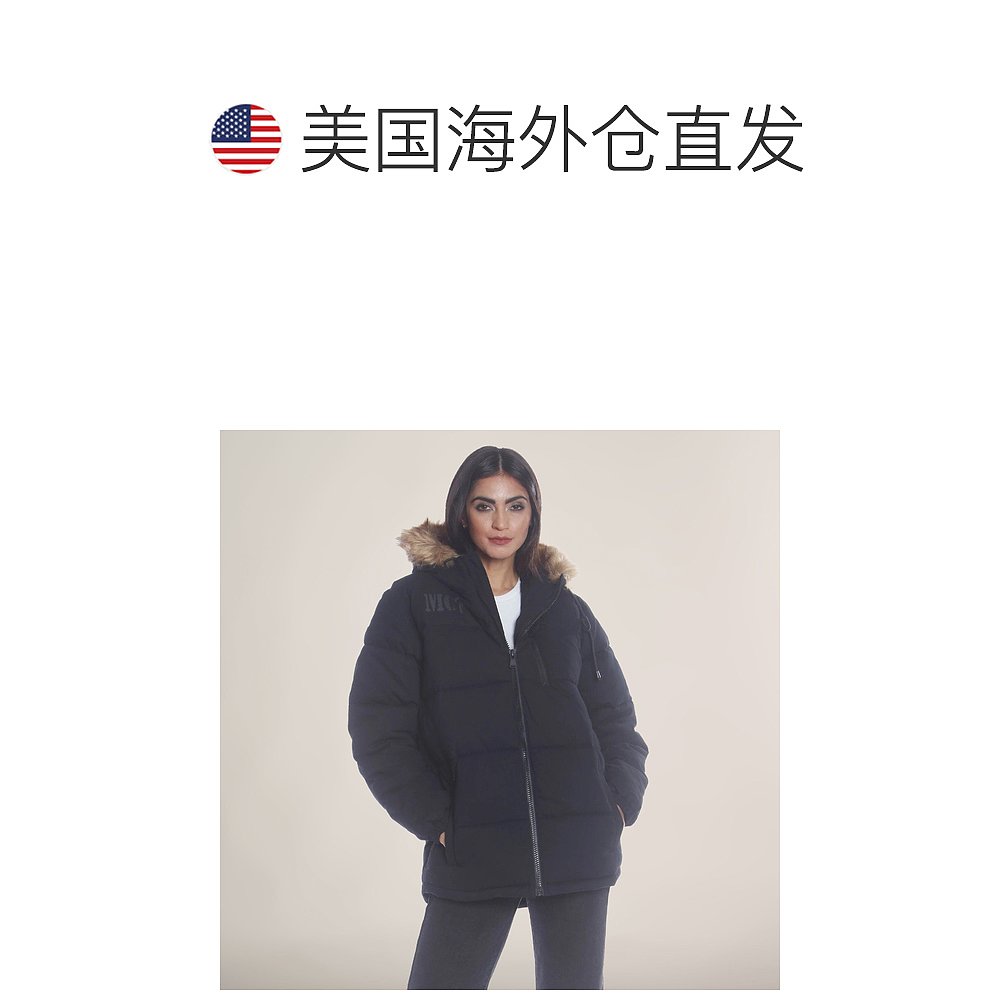 members onlyWomen's Cotton Puffer Oversized Jacket black 【 - 图1