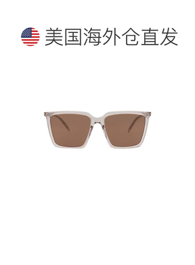 自营saint laurent方形框醋酸酯太阳镜-裸裸棕色 美国奥莱直发