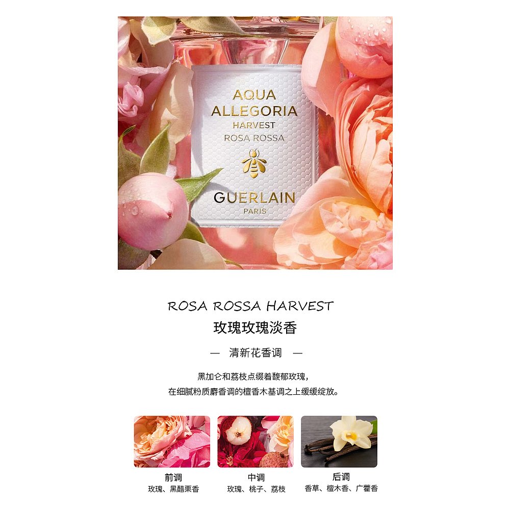 Guerlain/娇兰 ROSA限量版玫瑰玫瑰女士淡香水 125ml柑橘罗勒MAND