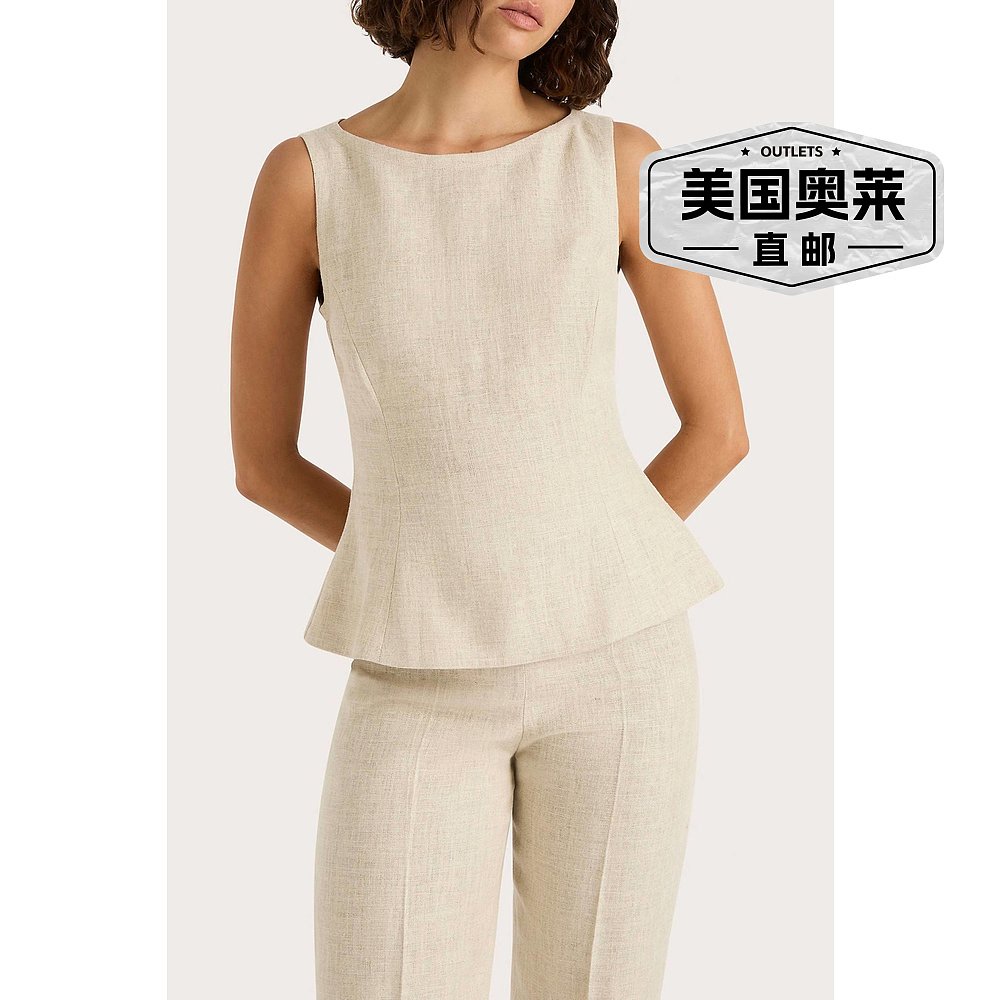 自营faithfull the brandAna Boat Neck Top In Natural - natura - 图0