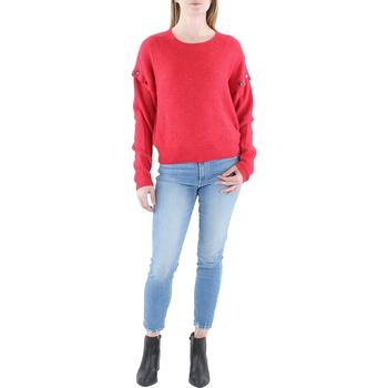 dkny jeans Women's Off Shoulder Crew Neck Pullover - ຜົມຊື່ດຳ