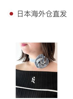 1h可退 日本直邮CALNAMUR 女装 丹宁玫瑰装饰珍珠锁骨链 59252090