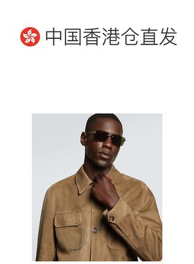 1h可退 香港直邮潮奢 Fendi 芬迪 男士 天蓝色矩形太阳眼镜