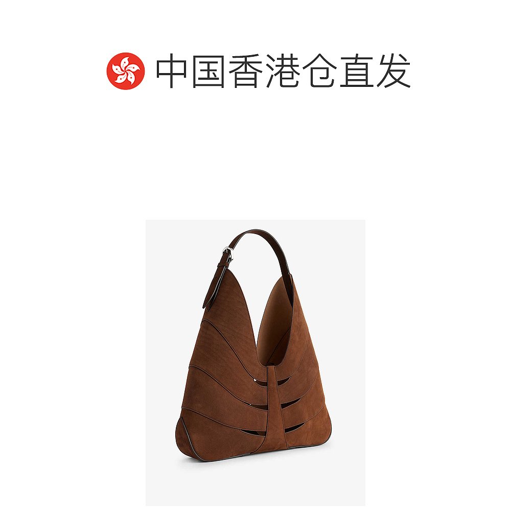 香港直邮潮奢 Alaia 女士 Delta suede shoulder bag 单肩包 - 图1