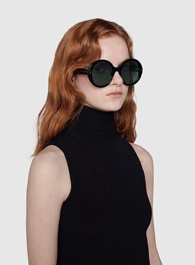Gucci 黑色圆框太阳镜 691295J0740
