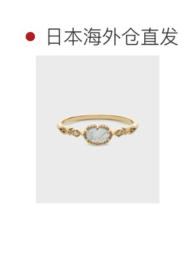 日本直邮agete 阿卡朵 女士 K5金戒指 卡尔赛顿尼+白拉布拉多石双