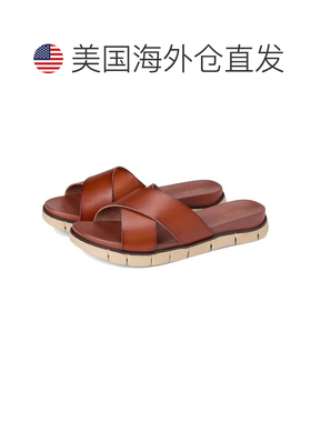 自营Women's MIA Elissa Sandals Cognac Brown Leather Slip-On