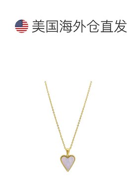 自营 adornia抗锈蚀 14k 镀金白色珍珠贝母心形项链 - 白色 美国