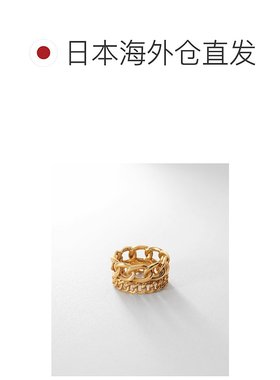 1h可退 日本直邮COCOSHNIK 女士双曲线链条造型戒指 金色涂层 767
