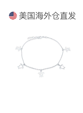 自营 simona925 纯银镂空海龟脚链 - 银白色 美国奥莱直发配饰