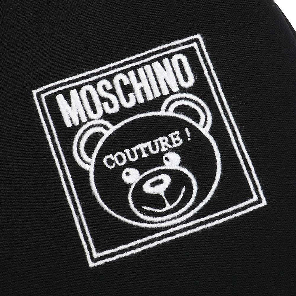 香港直邮MOSCHINO 女士黑色小熊徽标运动裤 A0311-5527-4555 - 图1