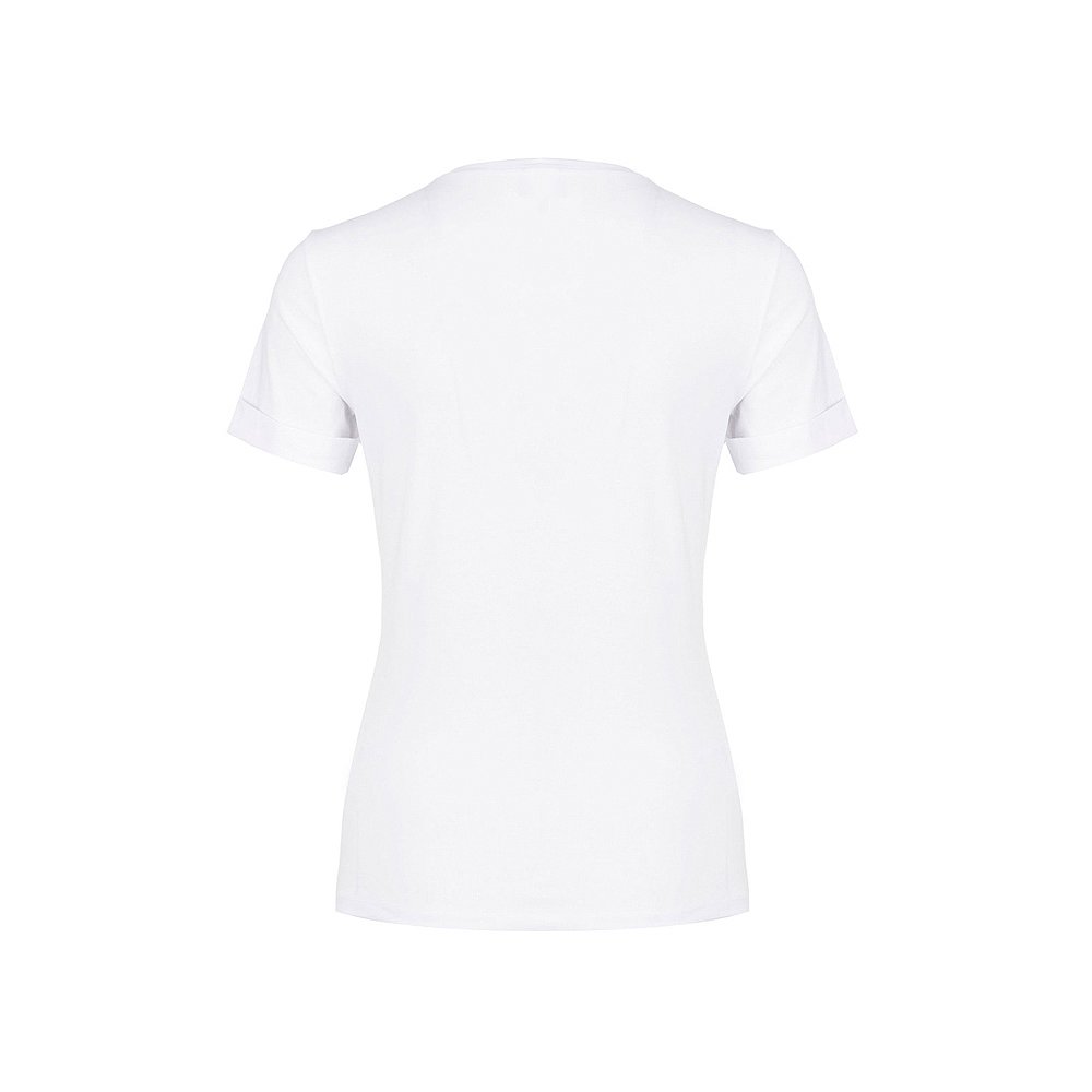 香港直邮Armani Jeans 阿玛尼牛仔 米白色棉氨纶女装夏季修身上衣 - 图0