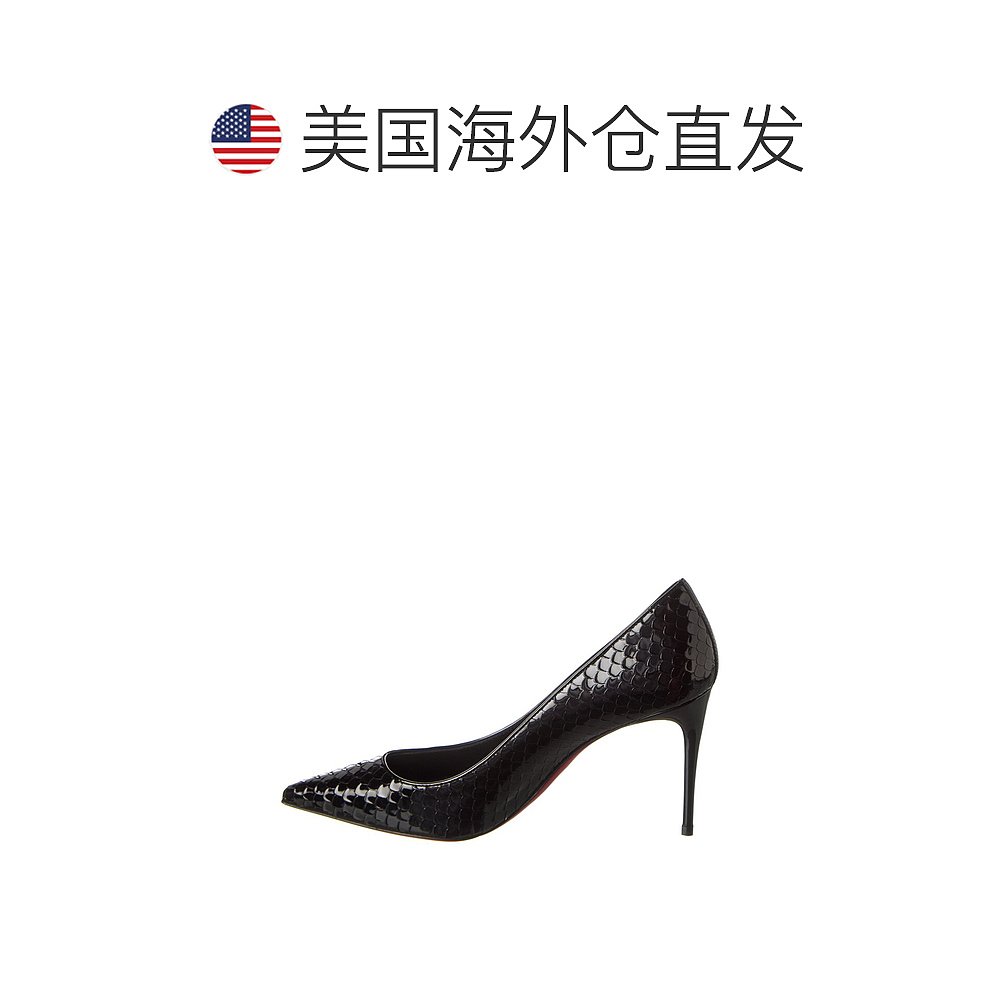 Christian Louboutin Kate 85 压纹皮革高跟鞋 - 黑色 【美国奥莱 - 图1