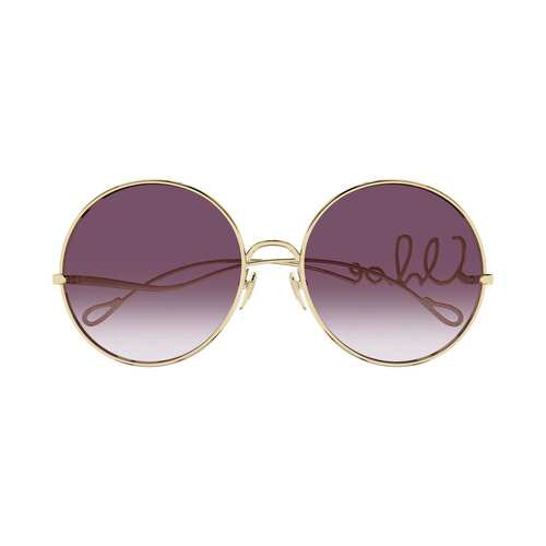 自营chloeCh0329s Gradient Purple Tint Round Sunglasses - pin - 图0