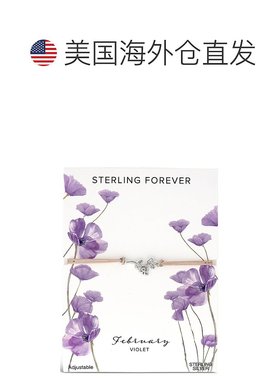 自营 sterling forever纯银 Birth Flower Bolo 手链 - 银紫 美国