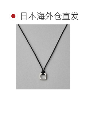 日本直邮ete 女士 方形造型项链 铂金/18K金镀层 牛皮绳可调节 86