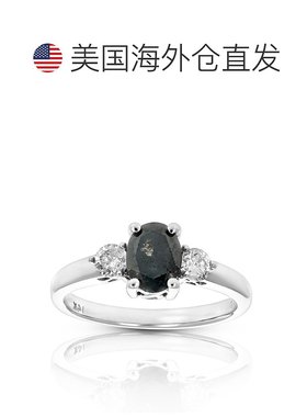 自营 vir jewels1.93 克拉黑钻 3 石戒指 14K 白金订婚 - 白色 美