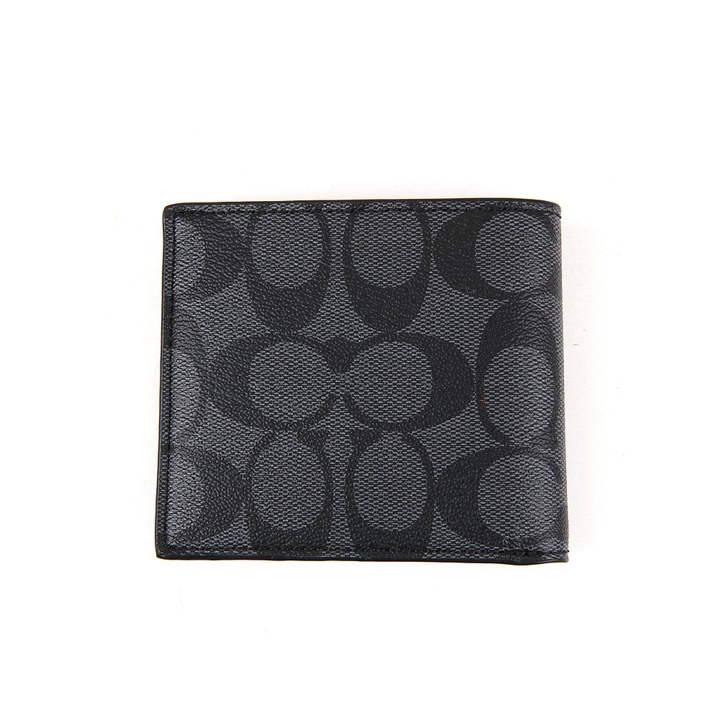 天猫国际海外仓直购美国直邮COACH/蔻驰奥莱款多色PVC男士短款印花钱包钱夹男75083GF0