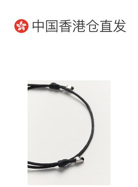 香港直邮VALENTINO 男士手链手镯 YJ0S67ZWK0NO CO 黑色 徽标手链