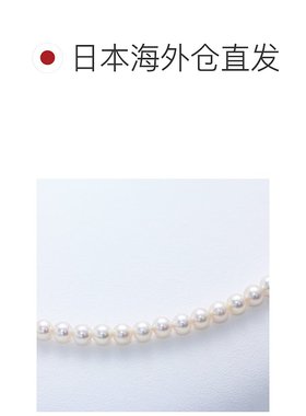 日本直邮小珍珠项链4.5毫米白粉色Akoya Pearl白金18K白金