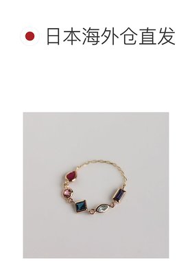 1h可退 日本直邮cui-cui 多彩宝石 链条戒指 K10YG 756645配饰